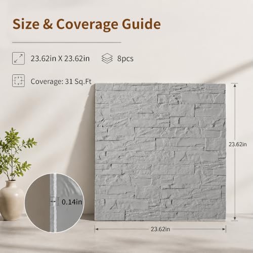 GLSLAND 3D Faux Stone Wall Panels - Image 3