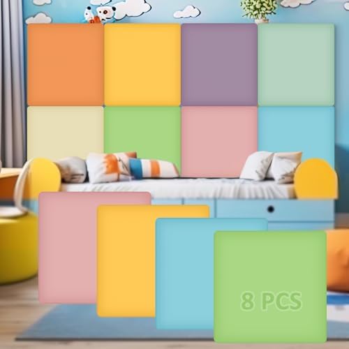 Hahafelt 8 Pack Wall Padding Headboard 11.81" x 11.81" x 1.18" Fresh Colors by Hahafelt