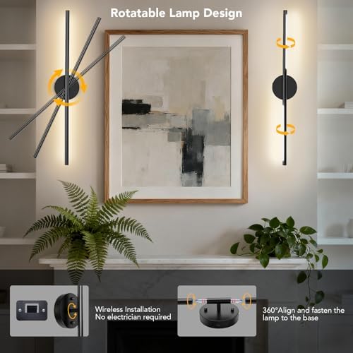 TONYFUL Battery Operated Wall Sconce Set of 2, Wall Light - Image 5