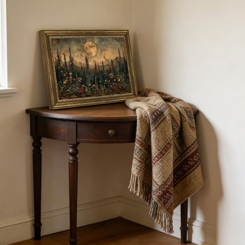Gold Framed Wall Art Vintage Nature Forest Wall Art Full Moon Forest Landscape - Image 4