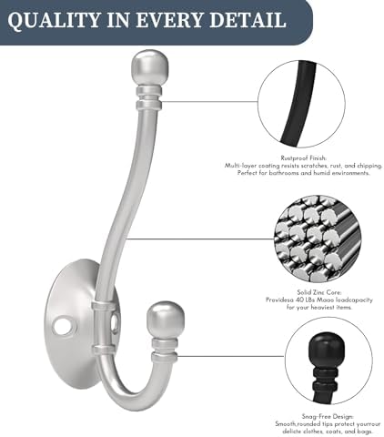 CBWLWJ 6 Pack Heavy Duty Wall Hooks - Image 5