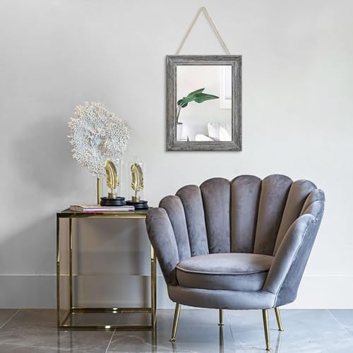 Wooden Mirror with Rectangle Framed Rustic Hanging Mirrors - Image 5