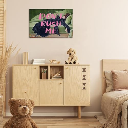 Vintage Don'T Rush Me Pink Graffiti Posters Preppy Style Maximalist Canvas Wall - Image 6
