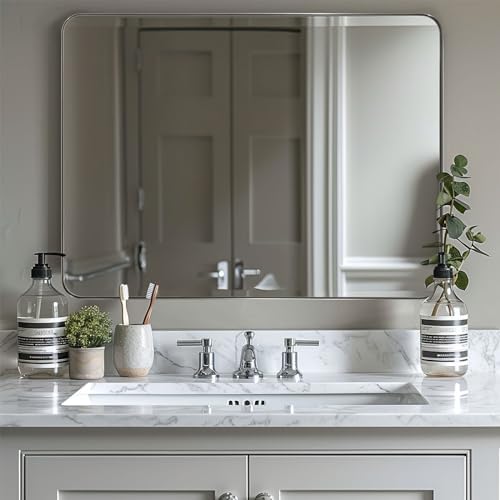 ANDY STAR 36"x48"Chrome Bathroom Mirror, Large Wall Mirror by ANDYSTAR
