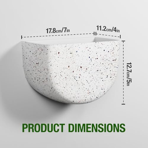 Asnext 2 Pack Indoor Wall Planter, 7 Inch Wall Planter Pot, Speckled White - Image 5
