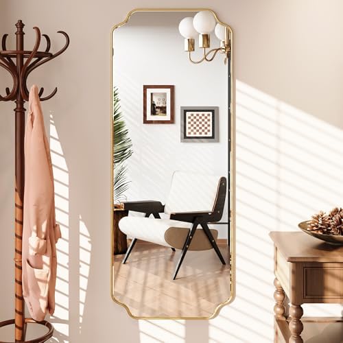 Kelly Miller 24"x60" Gold Foil Scalloped Decorative Full Length Mirror by KellyMiller