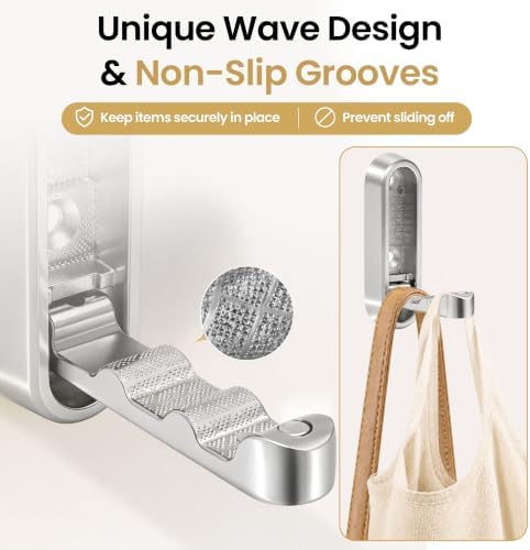 Foldable Wall Hooks, 40lb Heavy Duty, Zinc Alloy, 4 Pack - Image 3