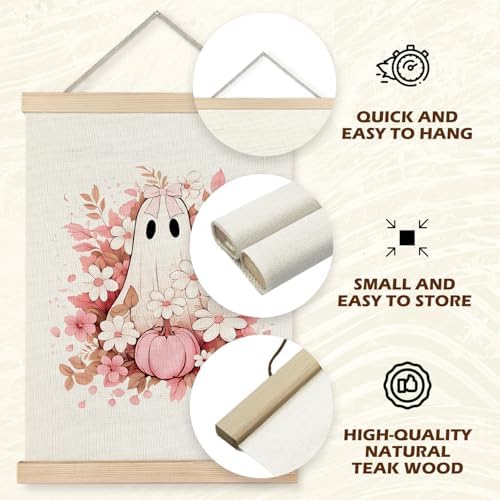 Supwhd Fall Floral Halloween Ghost Wall Art - Image 5