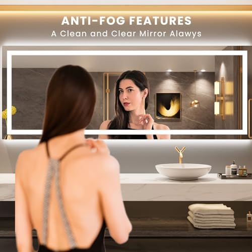 LOAAO 84"X32" LED Bathroom Mirror - Image 3