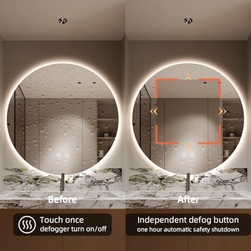 32" H x 32" W Frameless Round LED Backlit Mirror - Image 7