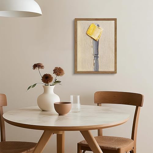 Framed Vintage Kitchen Wall Art, Butter on Knife Canvas Print, Modern - Image 6