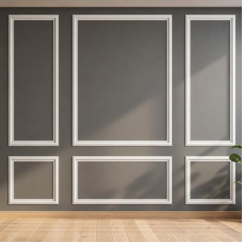 Peel and Stick Wall Molding, 3 Set Pre-Cut & Paintable Wainscoting Panels by TonhoDawnhawk