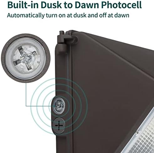 kadision LED Wall Pack with Dusk-to-Dawn Photocell, 60W 7800lm 5000K 100-277V - Image 2