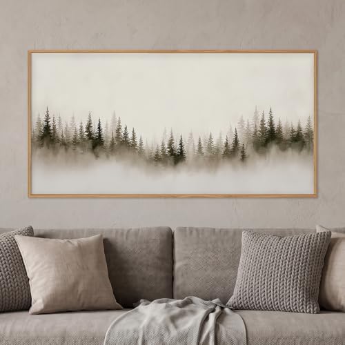 Aryroi Abstract Neutral Gray Forest Landscape Framed Canvas Wall Art Set - Image 2