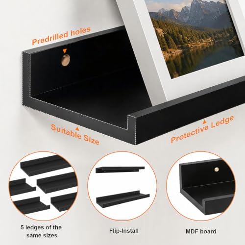 48inch Long Floating Shelves for Wall Decor, 5-Set Shelves - Image 4