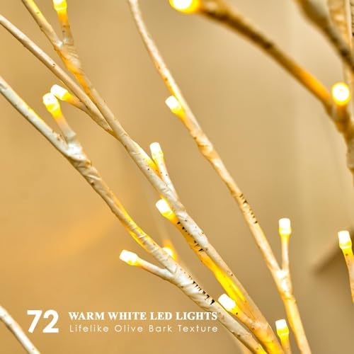 White Birch Garland with Lights 6ft 72LED - Image 4