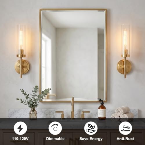 Hardwired Wall Sconces Set of 2, Bathroom Sconce Wall Lighting - Image 2