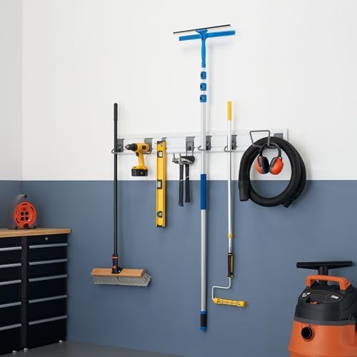 TRINITY 9-Piece Heavy Duty Wall Track Storage System, Wall Mount Utility Rack - Image 2