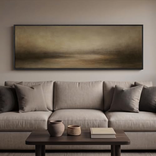 Large Framed Horizontal Abstract Landscape Wall Art by Cuspin