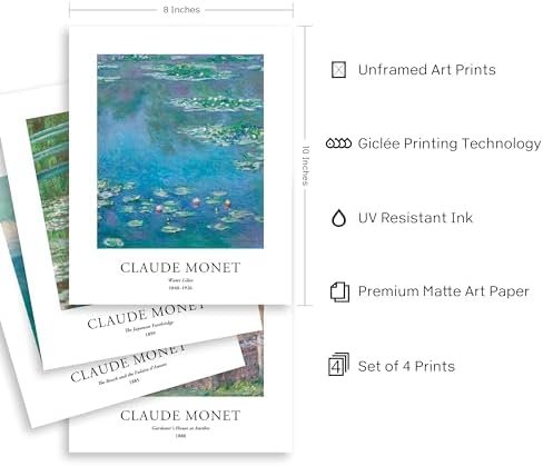EVOLE HOME Claude Monet Art Prints, Unframed 8x10 Prints, Giclée Prints - Image 3