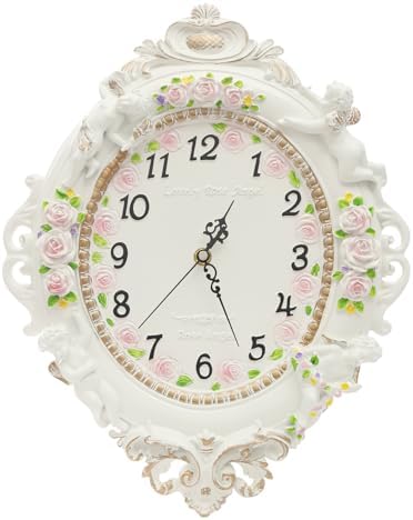European Style Resin Wall Clock, Retro Silent Clock by Eapmic