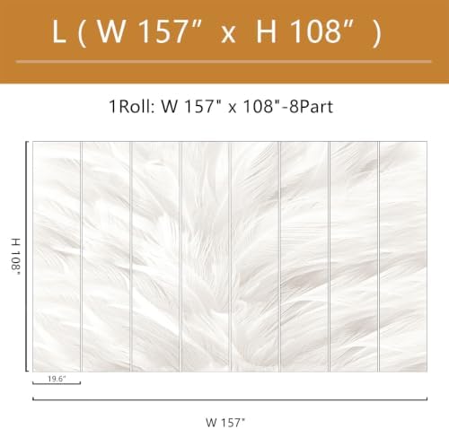 Gray and White Feather wall Mural Peel and Stick - Image 4