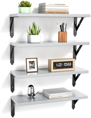 ROMGUAR CRAFT Wood Wall Floating Shelves Set of 4 - Image 7