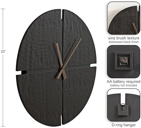 Kate and Laurel Nirav Modern Numberless Round Wall Clock, 22 Inch Diameter - Image 2