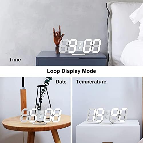 Deeyaple LED Clock, 3D Digital Wall & Desk Alarm Clock - Image 3