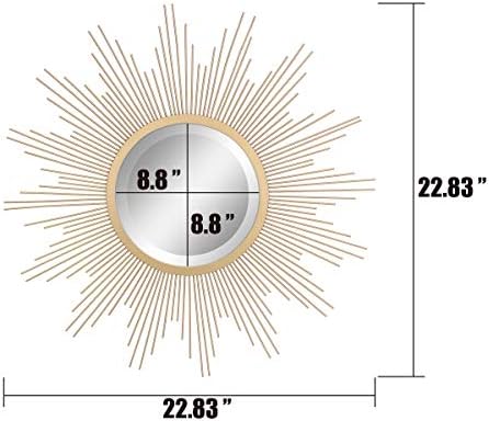 Stonebriar Round 23" Antique Gold Metal Starburst Hanging Wall Mirror - Image 3