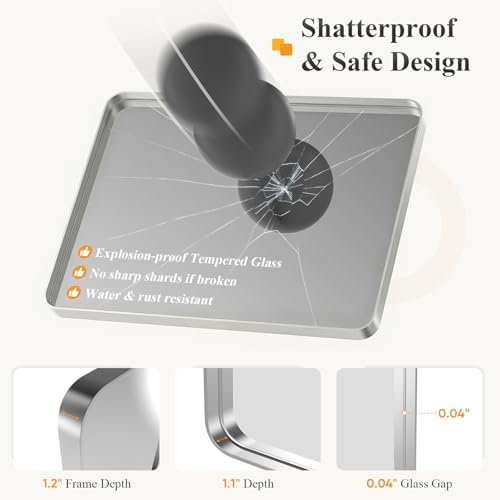NEWBULIG Bathroom Mirror for Over Sink, 32X48 Inch Wall Vanity Mirror - Image 4