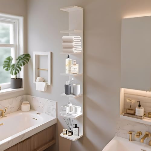 7 Tier Wall Shelf Unit, Vertical Column Floating Storage Home Decor Organizer - Image 6