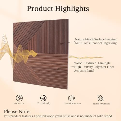 Acoustic Wall Panels, 8 Piece 23.62" X 23.62" Peel and Stick Wall Panels - Image 3