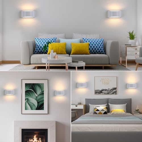 White Modern LED Wall Sconce Hardwired Indoor Wall Lights Up and Down Wall - Image 4