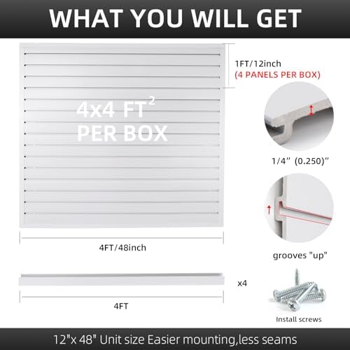 FRAYSCENT Slat Wall Paneling Garage Wall Organizer, Slatwall Panels Garage Tool - Image 2