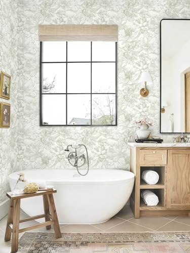 Dimoon 197"x17.3" Green Beige Floral Peel and Stick Wallpaper Vintage French - Image 6