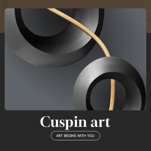 Framed Black Gold Modern Wall Art - Image 7