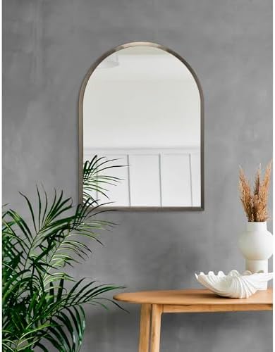 Arch Bathroom Mirror, Metal Frame Wall Mounted Mirror Coffee Vanity Wall Mirror - Image 5