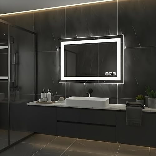 FLJ 28x36 inch Rectangular LED Bathroom Mirror - Image 2