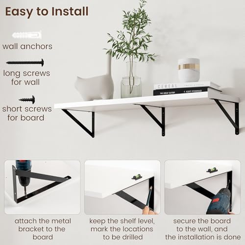 Axeman Floating Shelves for Wall White - Image 6