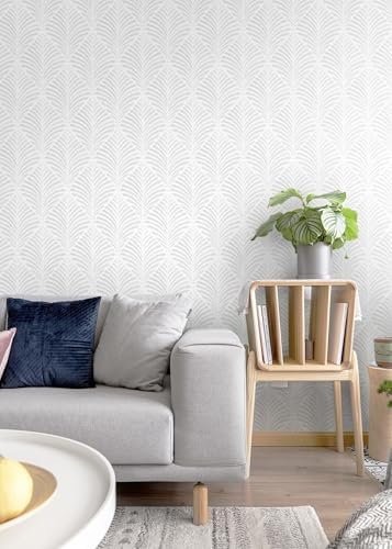 Safiyya Peel and Stick Wallpaper Boho Contact Paper 17.3"x393" Light Grey - Image 3