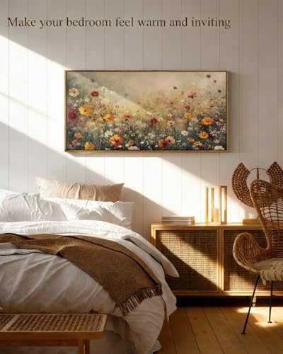 InSimSea Extra Large Framed Vintage Wall Art, Flower Wildflower - Image 2
