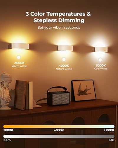 Motion Sensor Wall Light, 5000mAh Rechargeable Battery Operated Wall Sconces - Image 6