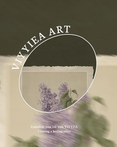 VIYYIEA Vintage Gold Framed Wall Art, Aesthetic Botanical Violet Flower Herb - Image 4