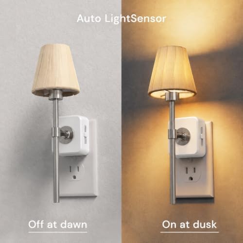L LOHAS LED Night Lights Plug into Wall, Pleated Fabric Cover Night Light - Image 3