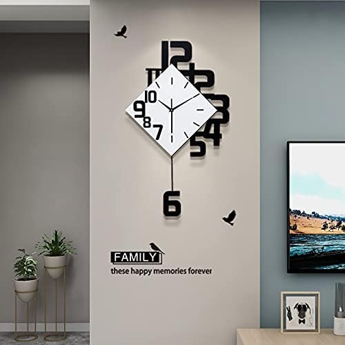 FLEBLE Large Wall Clocks for Living Room Decor Pendulum Battery Operated by DecorationWallClock