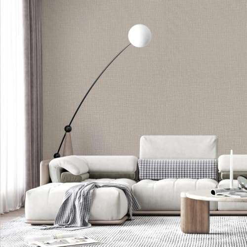 Grasscloth Peel and Stick Wallpaper 15.7"X480.3" Khaki Contact Paper - Image 4