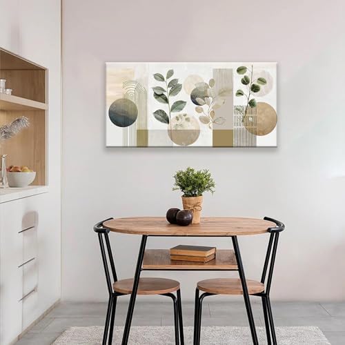 Green Boho Wall Art Minimalist Canvas Green Wall Art Decor - Image 5