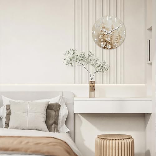 XNM Farmhouse Wood Wall Clock Battery Operated 12 Inch - Image 4