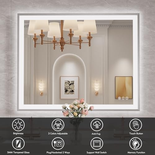 40x32 Inch LED Bathroom Mirror - Image 2